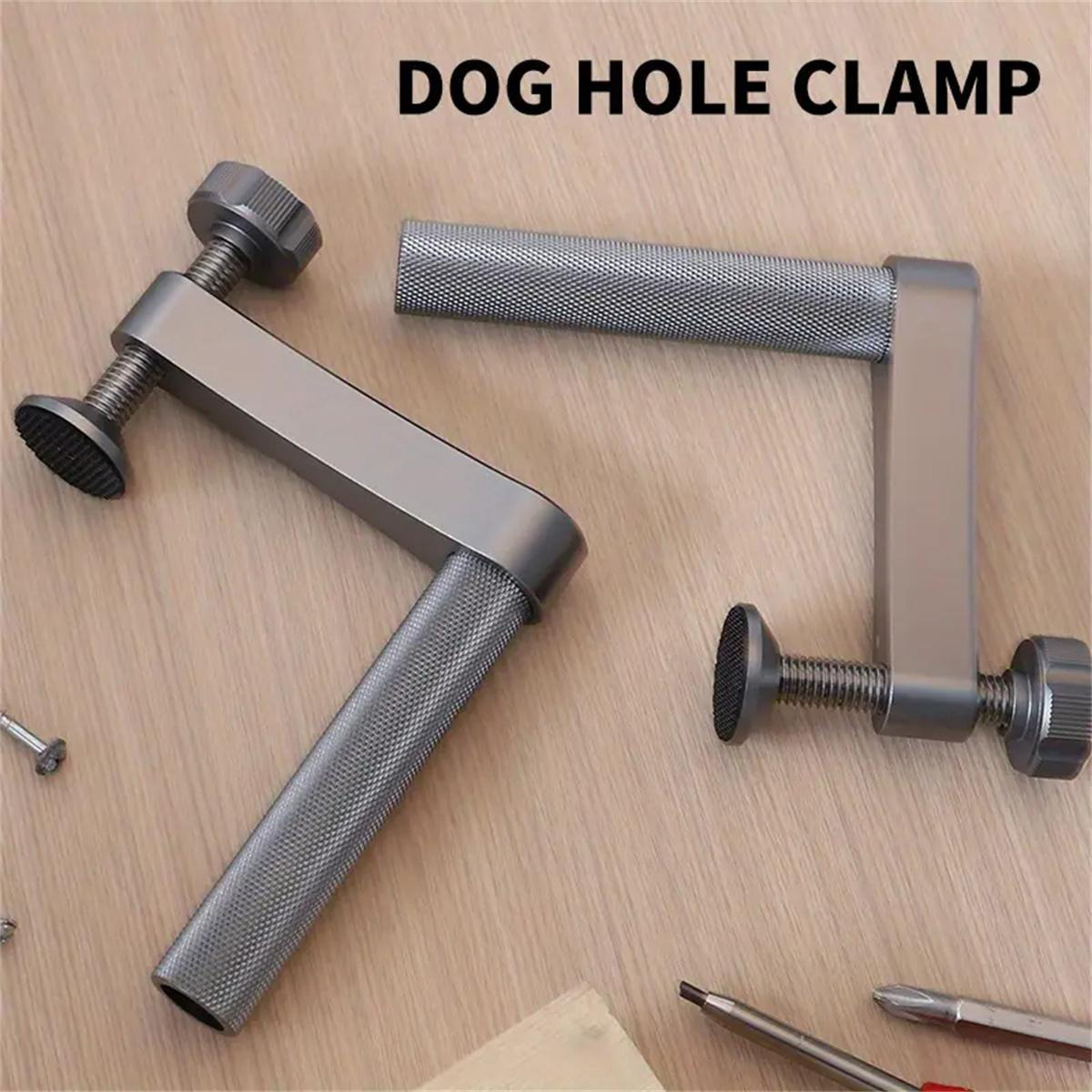 2PCS Workbench Dog Hole Clamp Set With Anti-Slip Pad Woodworking Desktop Fixed Clip Aluminum Alloy Quick Acting Hold Down Clamp