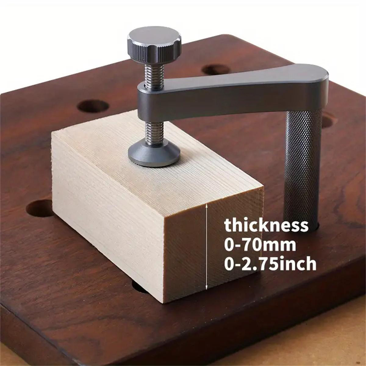 2PCS Workbench Dog Hole Clamp Set With Anti-Slip Pad Woodworking Desktop Fixed Clip Aluminum Alloy Quick Acting Hold Down Clamp