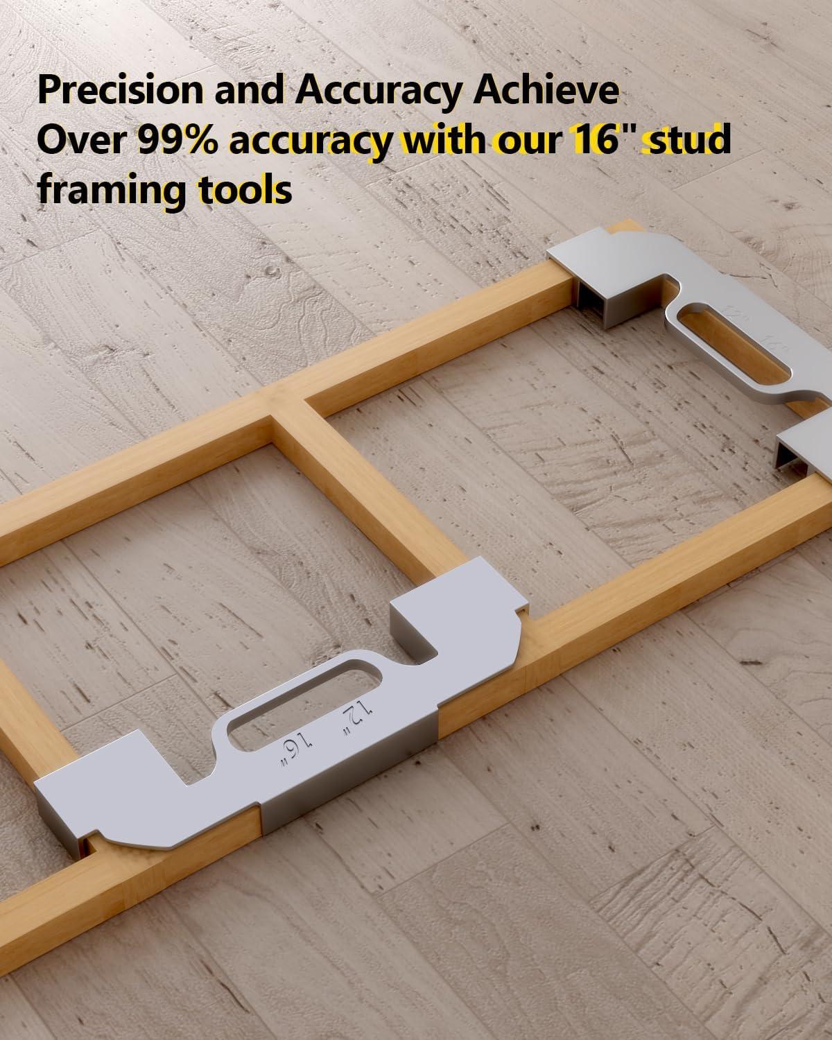 3 in 1 Framing Spacing Tool 12/14/16 Precision On-Center Framing Stud Layout Tool for Framing Walls / Roofs / Floors / Ladders