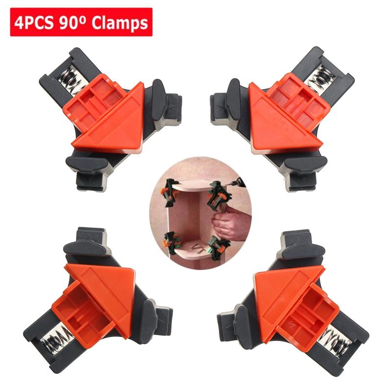 4pcs 90 Degree Corner Clamp Adjustable Right Angle Clamp Woodworking Clip Clamp