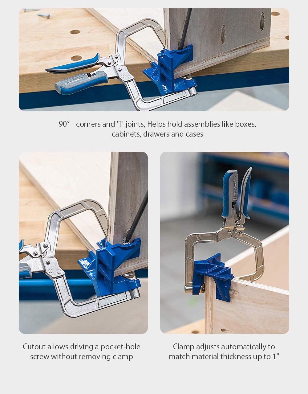 90 Degree Auto-adjustable Corner Clamp Face Frame Clamp Woodworking Clamp Quick Right Angle Clamp