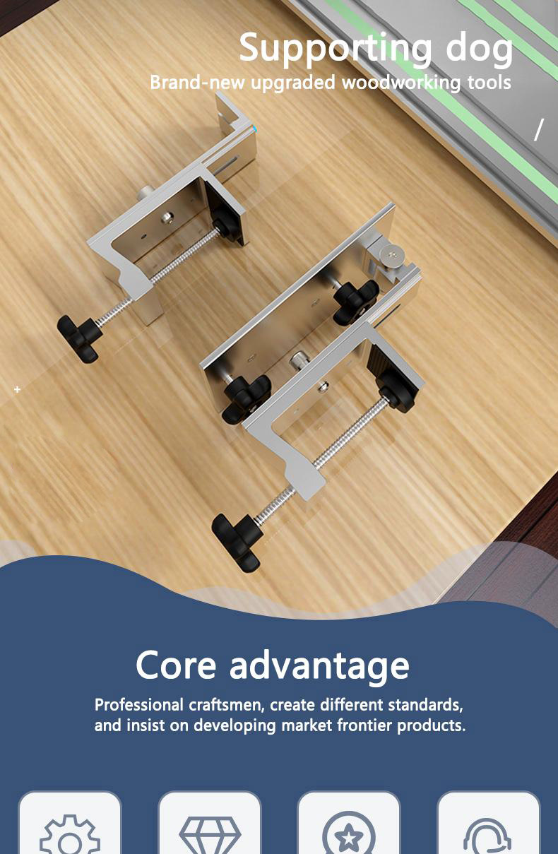 Adjustable Rail Lift Clamps Unique Sliding Tenon Design Height Adjustable Ideal for Various Table Heights and Rails Ensures Sturdy