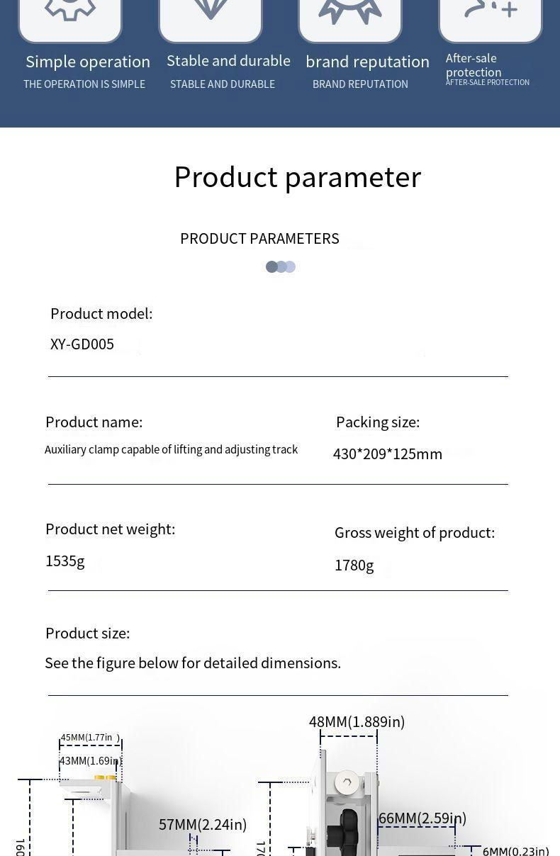 Adjustable Rail Lift Clamps Unique Sliding Tenon Design Height Adjustable Ideal for Various Table Heights and Rails Ensures Sturdy