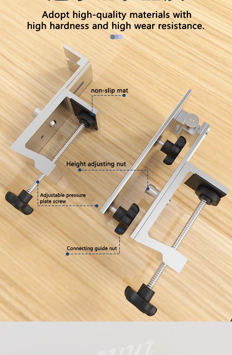 Adjustable Rail Lift Clamps Unique Sliding Tenon Design Height Adjustable Ideal for Various Table Heights and Rails Ensures Sturdy