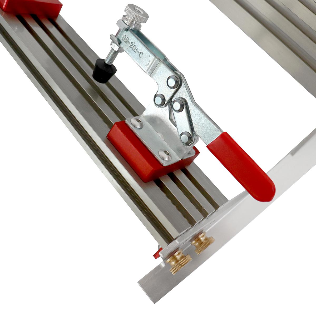 Adjustable Spline Jig for Table Saw & Router Table Silver Aluminum Alloy Material 1/2in-16in Project Size Compatibility with 4 Molded Flip Stops