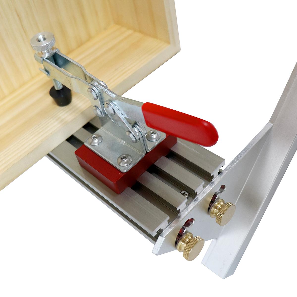 Adjustable Spline Jig for Table Saw & Router Table Silver Aluminum Alloy Material 1/2in-16in Project Size Compatibility with 4 Molded Flip Stops