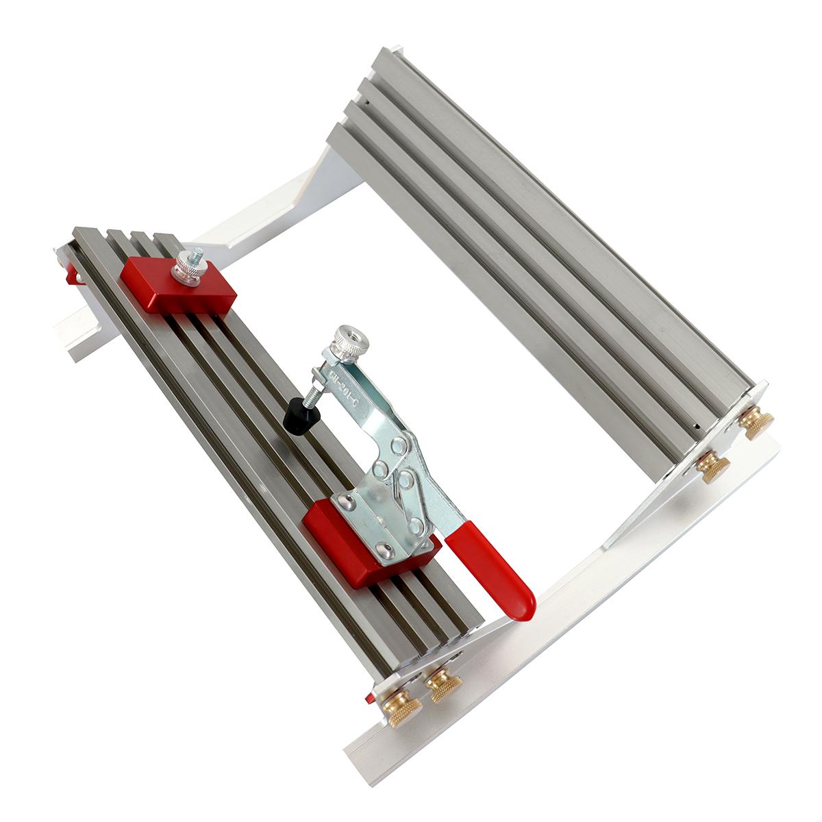 Adjustable Spline Jig for Table Saw & Router Table Silver Aluminum Alloy Material 1/2in-16in Project Size Compatibility with 4 Molded Flip Stops