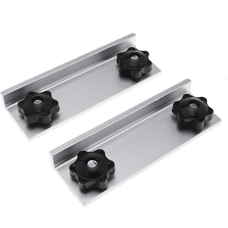 Aluminum Alloy T-Track Long Stop Kits with Knobs Universal T-Track Stop Block for Woodworking