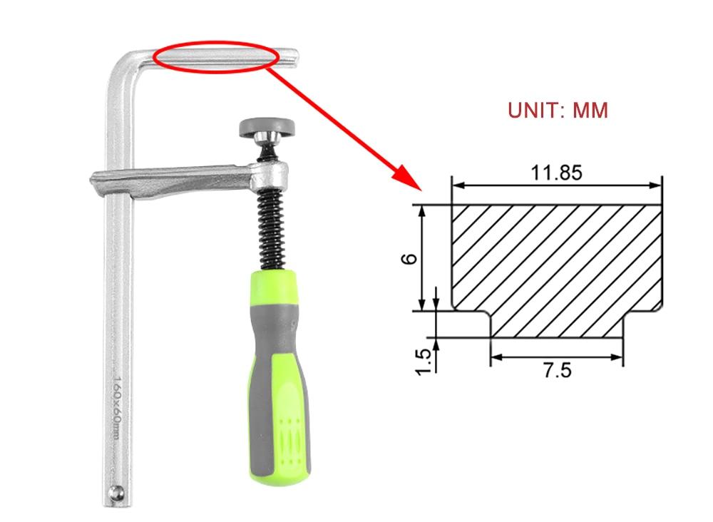 Guide Rail Clamps 120/160/200/300mm With Plastic Handle Screw Action Arm For Woodworking MFT Table Track Saw Rails