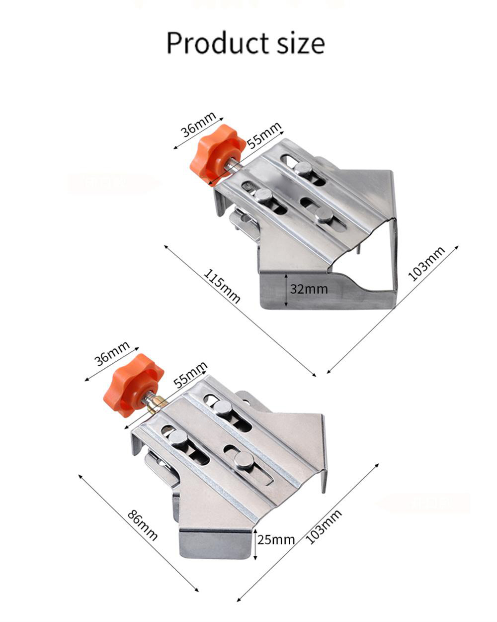 Right Angle Clamp Woodworking Premium Adjustable Clamp for T-L Joints 16mm~35mm Clamping Range Versatile Tool for Precise Joinery