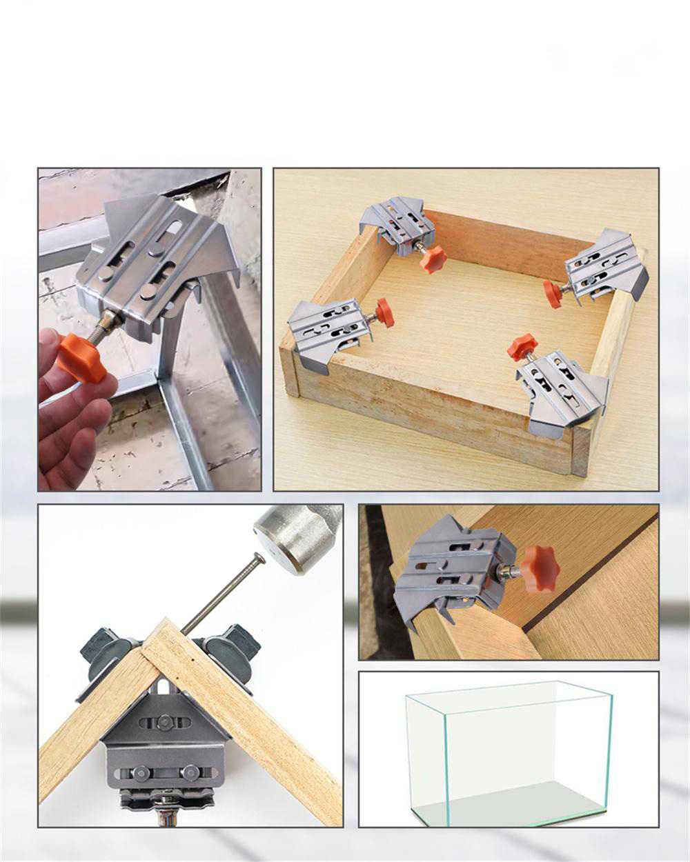 Right Angle Clamp Woodworking Premium Adjustable Clamp for T-L Joints 16mm~35mm Clamping Range Versatile Tool for Precise Joinery