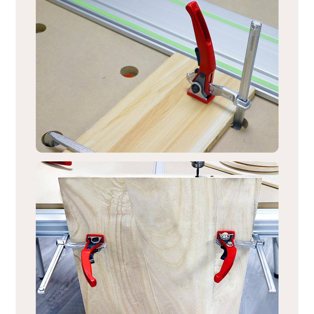 Upgrade Quick Ratchet Track Saw Guide Rail Clamp MFT Clamp for MFT Table and Guide Rail System Woodworking Clamp