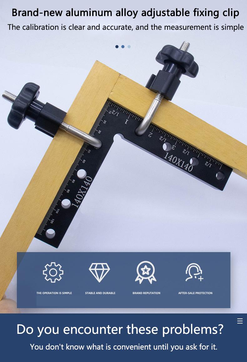 Woodworking Clamp Right Angle Ruler 90 degrees L-Shape Dual Imperial & Metric Scales Wear-Resistant Woodworking Tool for Precision Measurements