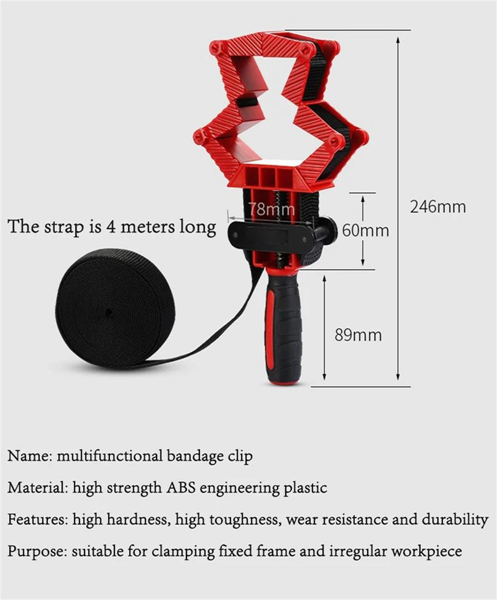 Woodworking Soft Belt Strap Clamp Versatile Durable with Foldable Clamping Blocks Ideal for DIY Projects Round Frame and Irregular Shape Clamping
