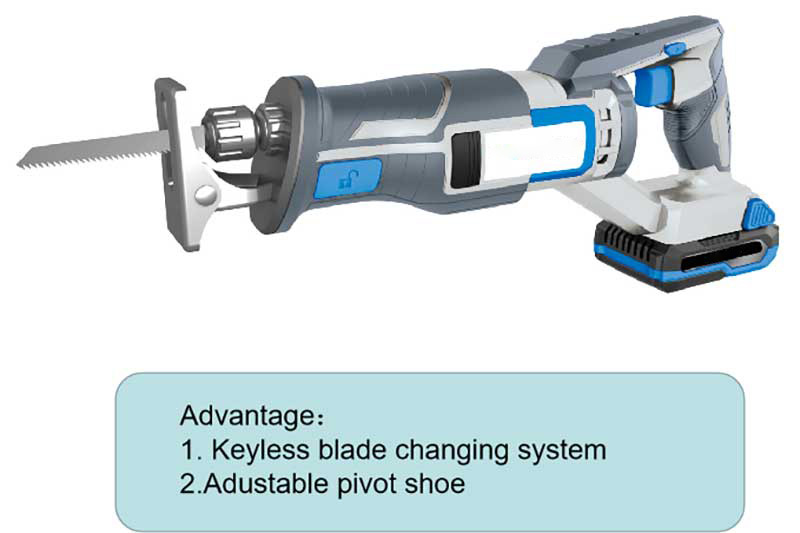 20V Portable Cordless Reciprocating Saw 3000 rpm with Rechargeable