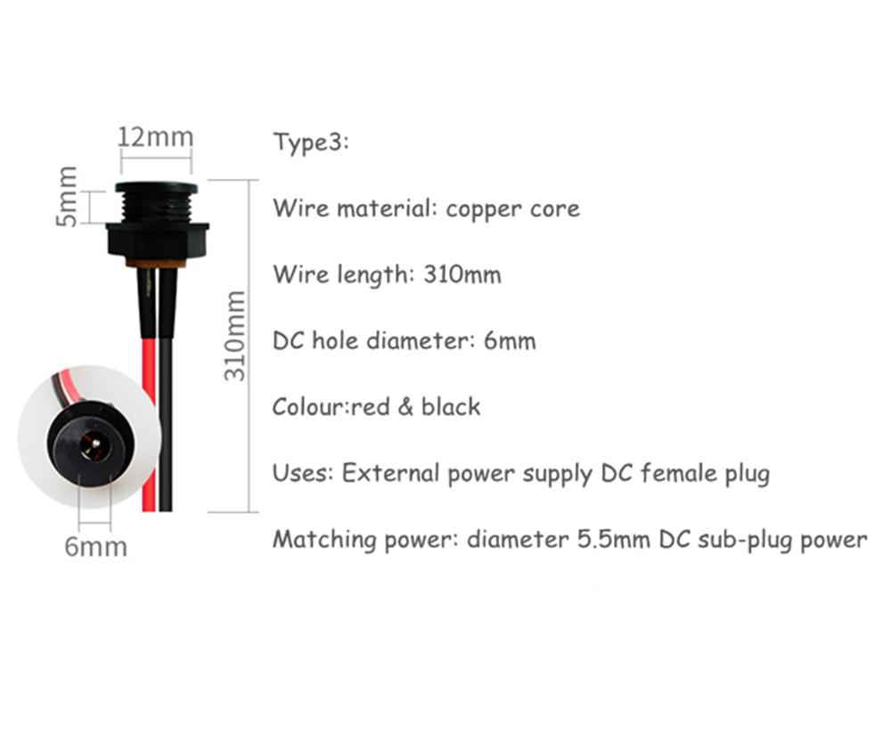 Mini Connector Plug With Wires Cables Wire Terminal Block DC Plug Connector