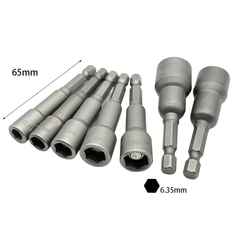 1/4 Inch 6.35mm 7pcs 6.0 / 7.0 / 8.0 / 9.0 / 10 / 12 / 14mm Nut Drivers