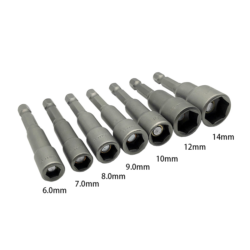 1/4 Inch 6.35mm 7pcs 6.0 / 7.0 / 8.0 / 9.0 / 10 / 12 / 14mm Nut Drivers