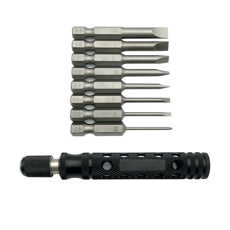8pcs 1/4 Inch 6.35mm Length 50mm 1.5 / 2.0 / 2.5 / 3.0 / 4.0 / 4.5 / 5.0 /6.0mm Flat Head Screw driver