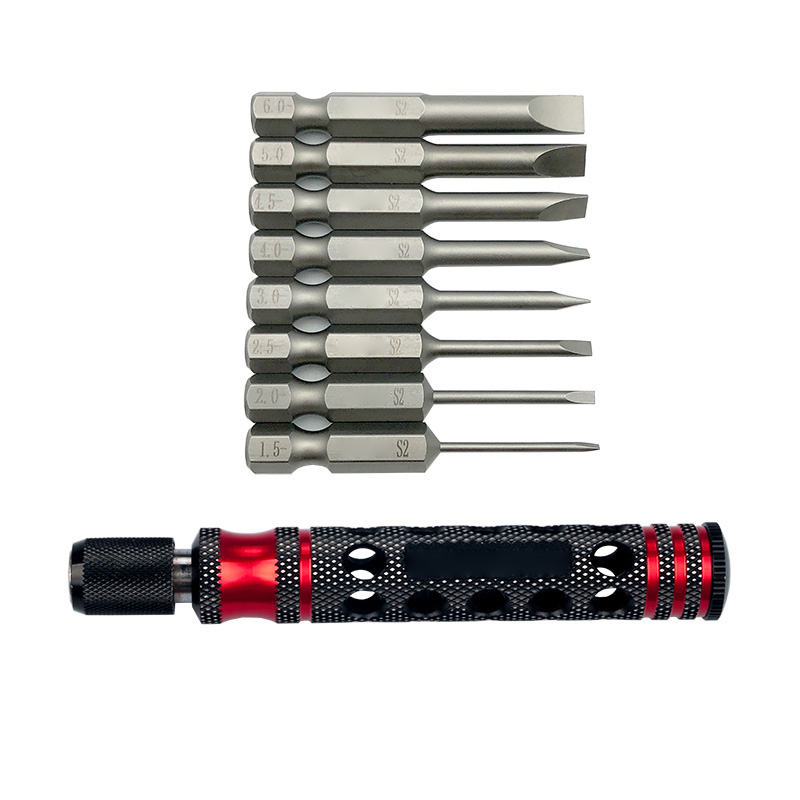 8pcs 1/4 Inch 6.35mm Length 50mm 1.5 / 2.0 / 2.5 / 3.0 / 4.0 / 4.5 / 5.0 /6.0mm Flat Head Screw driver