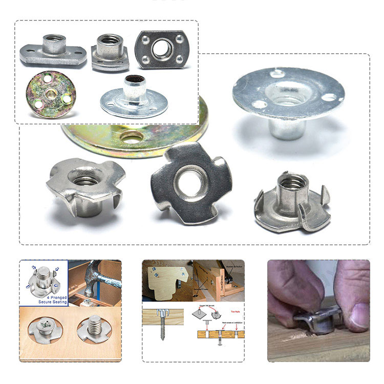 M6 Steel Two Holes Slab Base Weld T-Nuts
