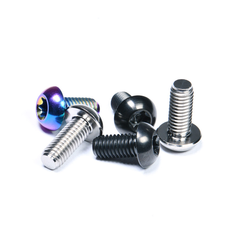 Screw Security Colorful Ti Material Button Head Torx Titanium Screw With Pin Security Titanium Screw