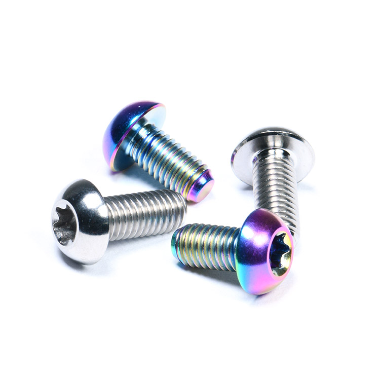 Screw Security Colorful Ti Material Button Head Torx Titanium Screw With Pin Security Titanium Screw