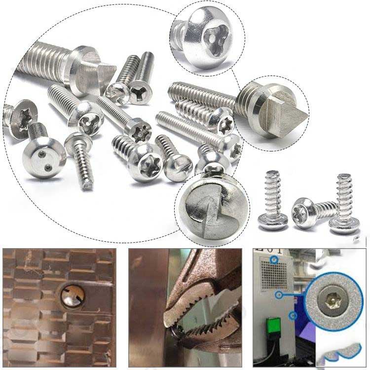 SS304 M5 M6 Anti Thief Torx Tri Pin H Groove Drive Hardware Products