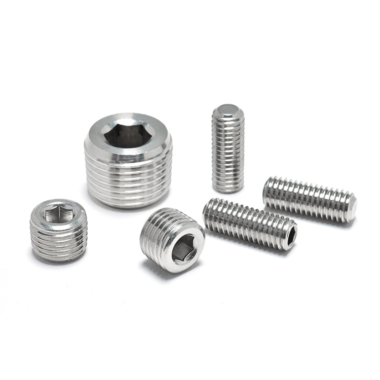 Stainless Steel 304 316 Anti Rust DIN913 Flat Point Hex Socket Grub Screws