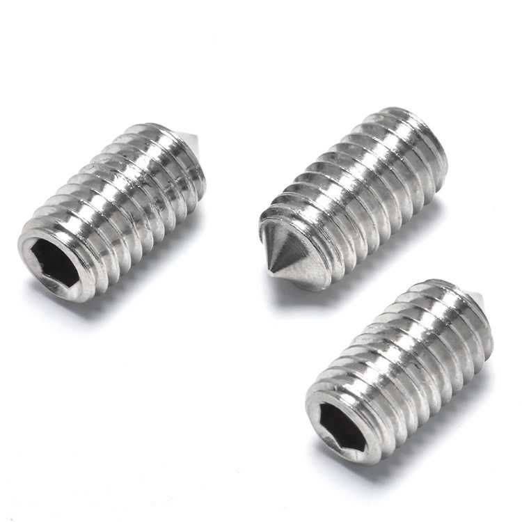 Supply High Quality 18-8 Steel A2 A4 DIN914 Cone Point Hex Socket Grub Screws