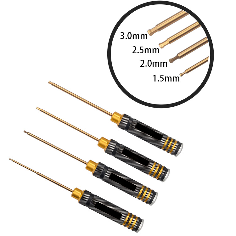 Hex Ball tip Screw driver Bits 1.5,2.0,2.5,3.0mm
