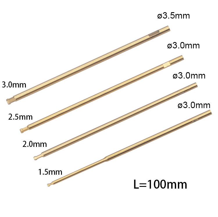 Hex Ball tip Screw driver Bits 1.5,2.0,2.5,3.0mm