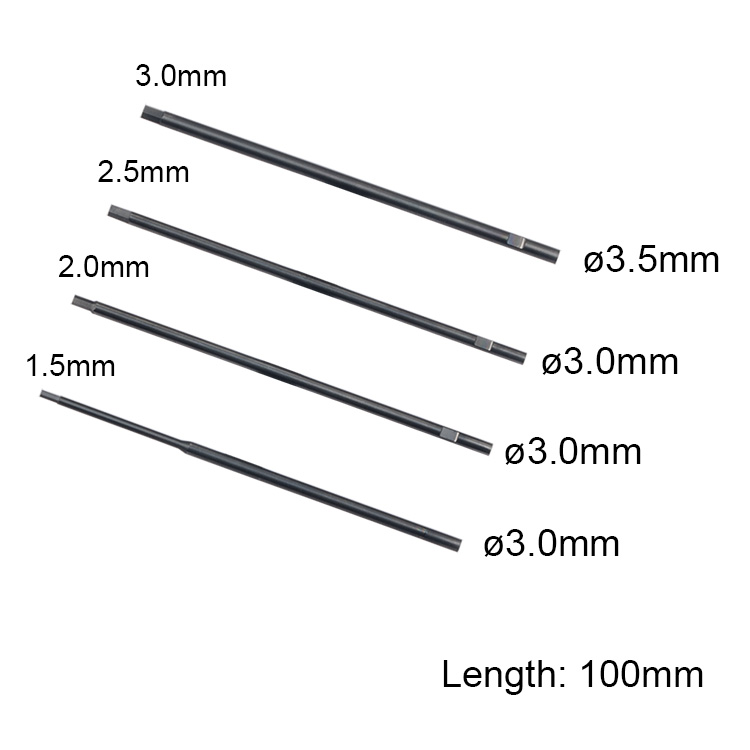 HSS Hex Driver Bits 1.5,2.0,2.5,3.0mm