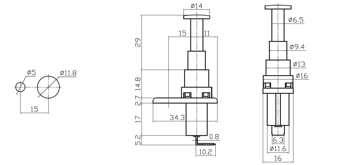Momentary Automotive Plunger Switch 20A 12V