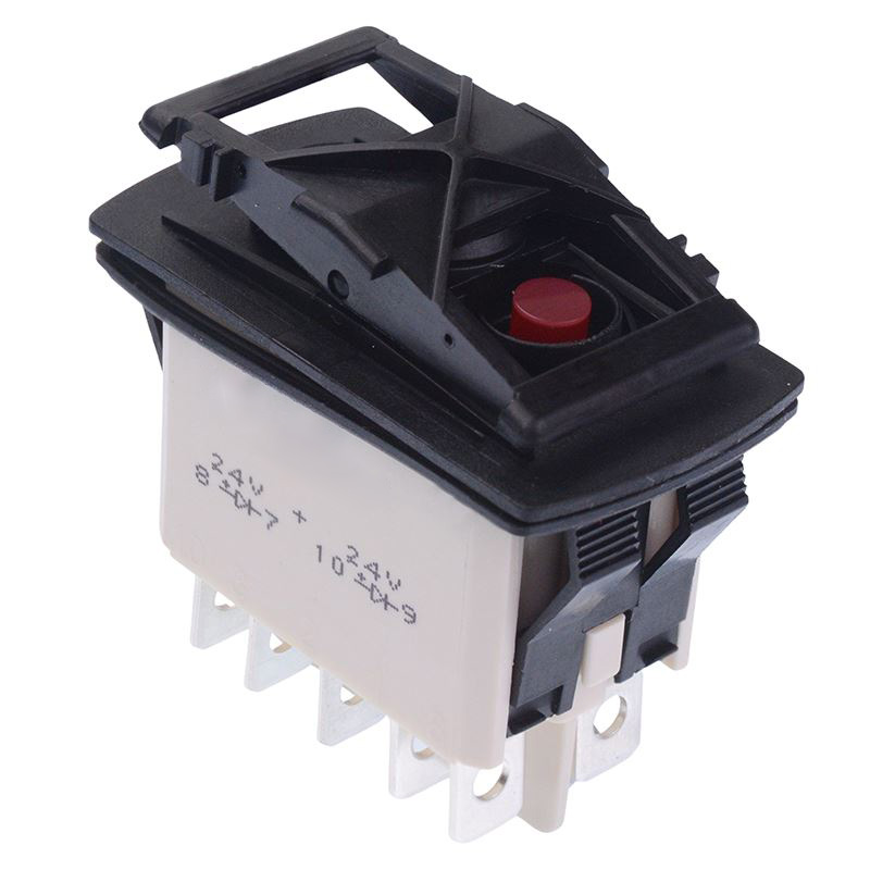 KR46CAKJJG On-On Latching Red 24V LED Auto Rocker Switch DPDT IP68