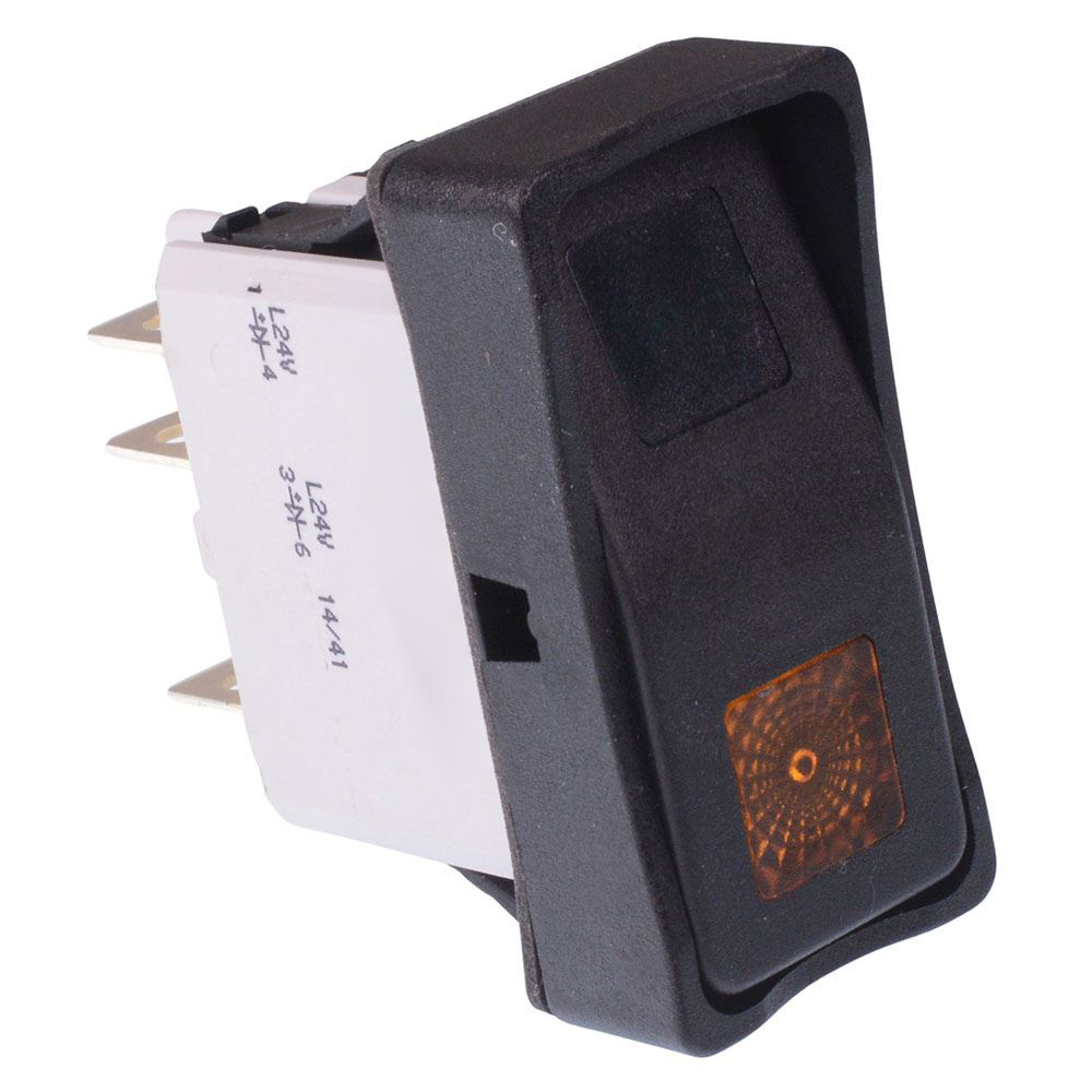 KG462A2KLA2839 On-On Green / Yellow 24V illuminated Automotive Rocker Switch DPDT IP65
