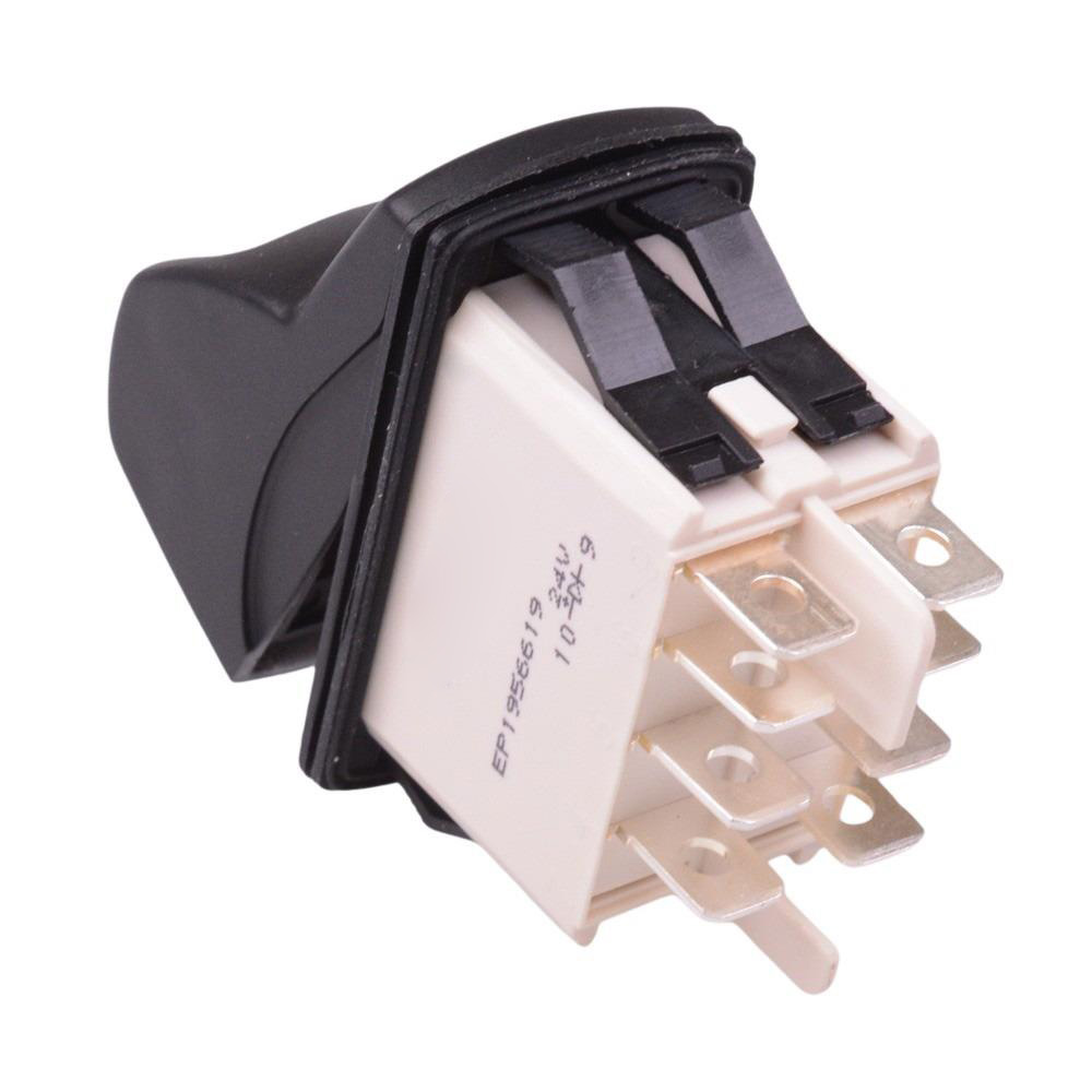 KL46CAKJG226SHM01 On-On Red 24V illuminated Locking Power Rocker Switch DPDT