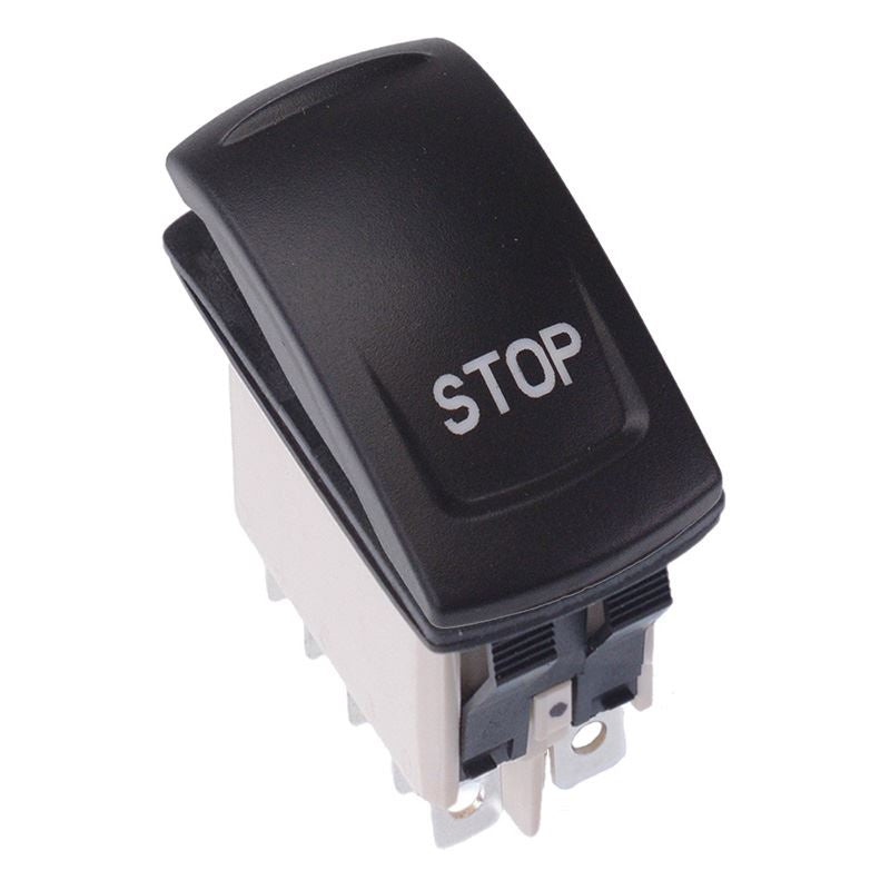 KR46CAKDDG22NXXXX06 STOP Latching Red 12V LED Automotive Rocker Switch DPDT IP68