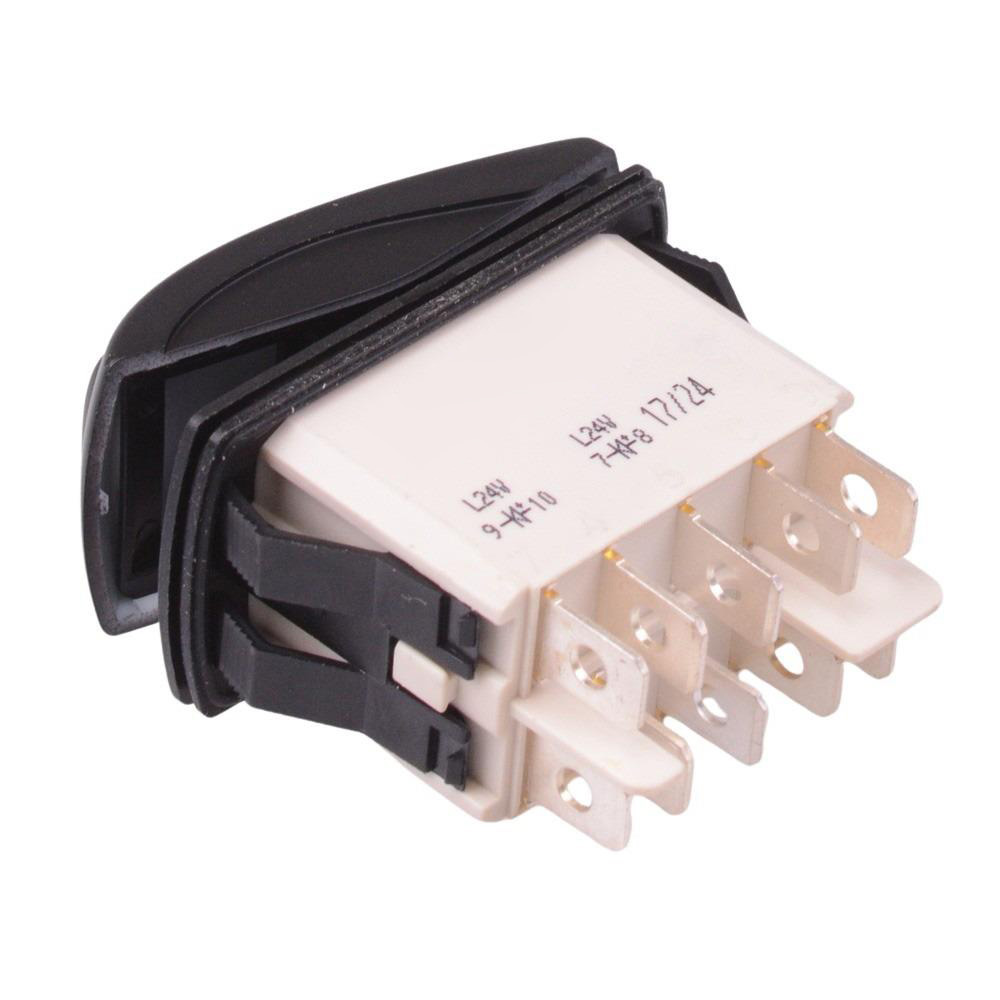 KR46CAKKJG22N64XXLP On-On Auto Rocker Switch Red/Green 24V illuminated DPDT IP68