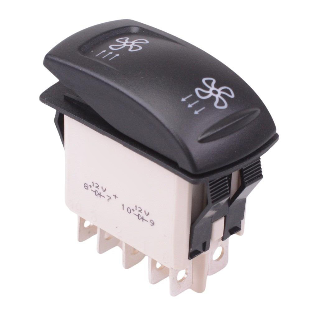 KR49CAXFFG22N58XX59 On-Off-On Auto Rocker Switch Yellow 12V Extraction / Pumping in DPDT