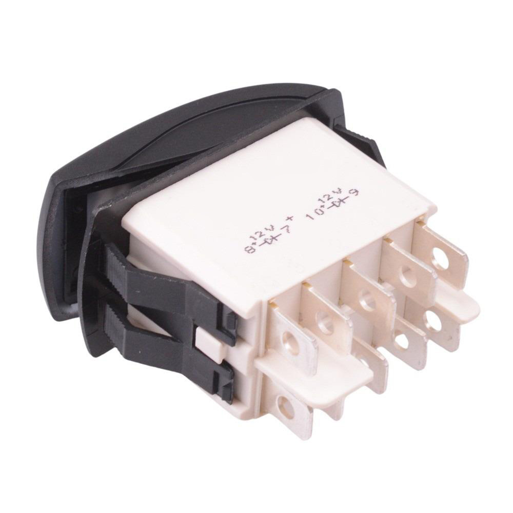 KR49CAXFFG22N58XX59 On-Off-On Auto Rocker Switch Yellow 12V Extraction / Pumping in DPDT