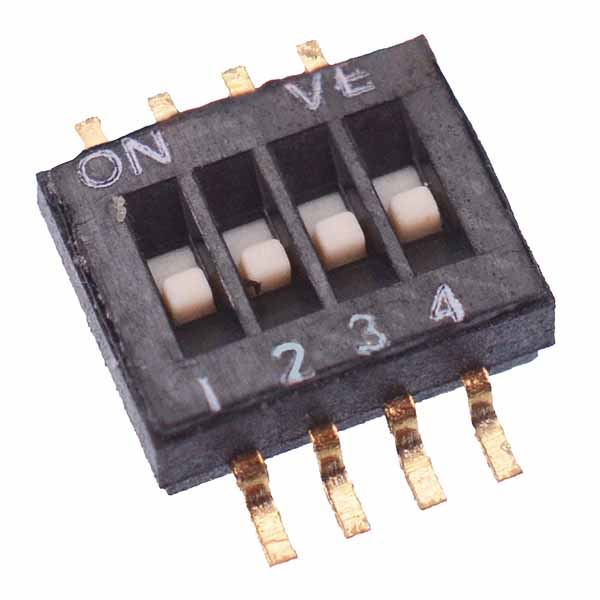 4 Way Half Pitch SMD DIL Switch 1.27mm