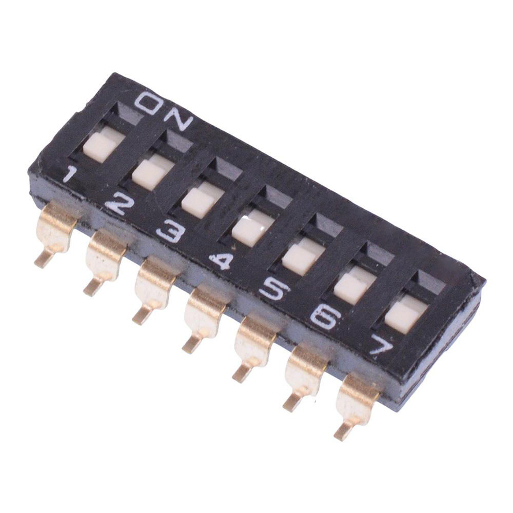 DMR07TV/TR 7-Way Surface Mount 2.54mm DIP Switch SPST