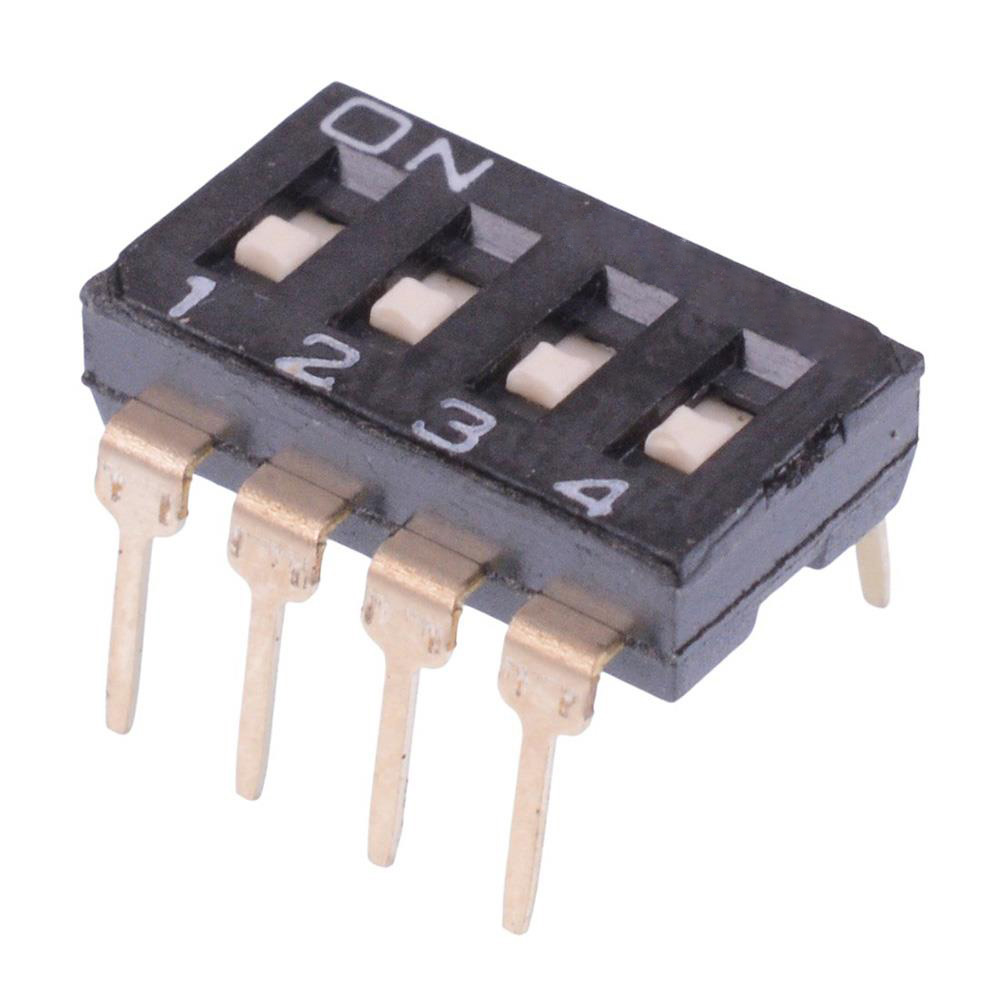 NDIR-04S 4-Way 2.54mm Low Profile PCB Through Hole DIP Switch SPST