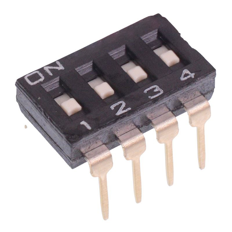 NDIR-04STV 4 Way Through Hole DIP Switch SPST
