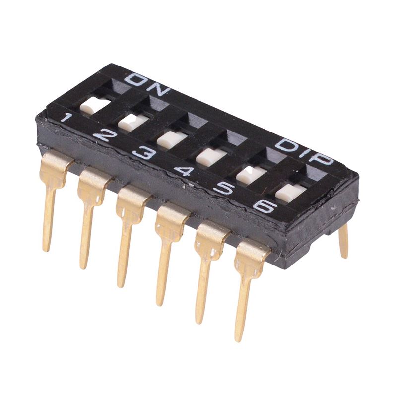 NDIR-06STV 6 Way Through Hole DIP Switch SPST