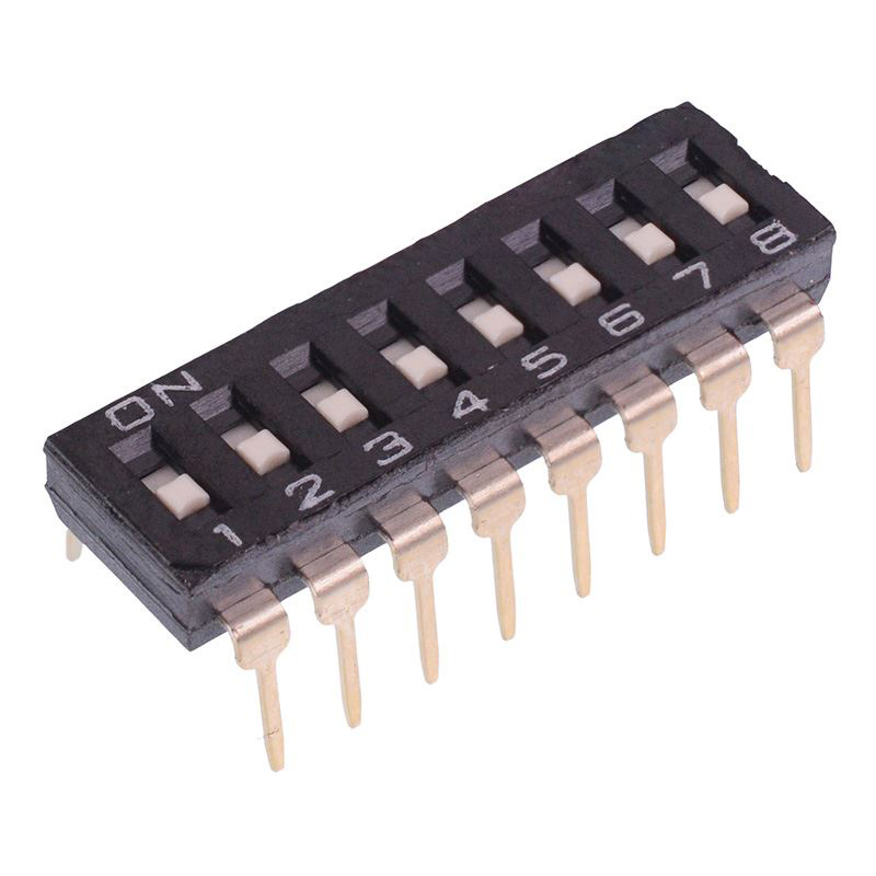 NDIR-08STV 8 Way Through Hole DIP Switch SPST