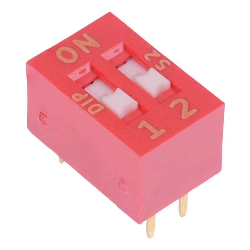 NDSR-02-V 2 Way Recessed Actuator DIP Switch SPST