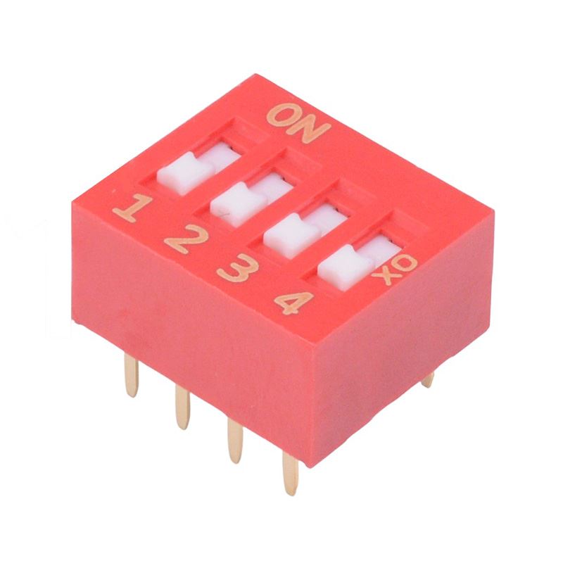 NDSR-04-V 4 Way Recessed Actuator DIP Switch SPST