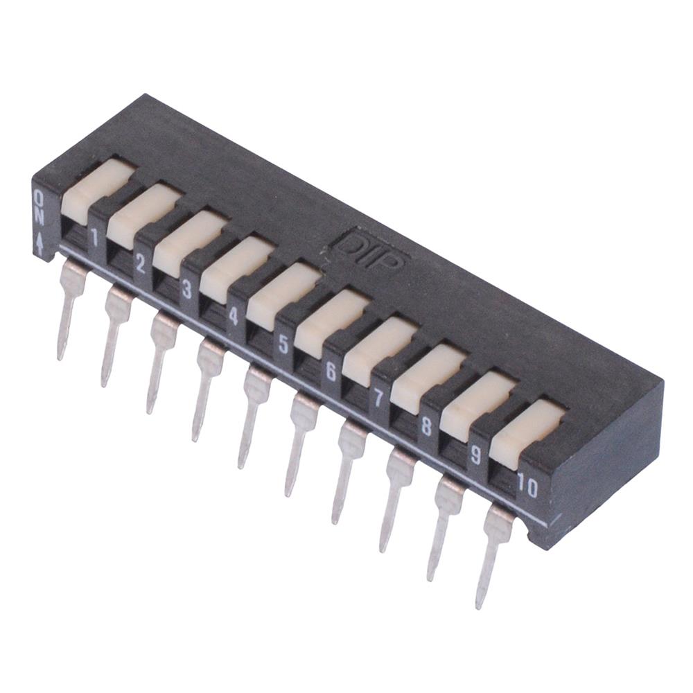 PI100900 10-Way 2.54mm Sealed Piano Low Profile DIP Switch SPST
